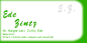 ede zintz business card